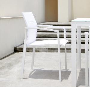 Silla aluminio exterior Orick Blanca