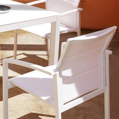 Silla aluminio exterior Orick Blanca