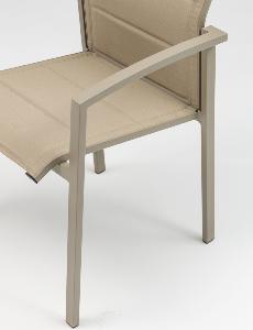 Silla aluminio exterior Orick Taupe